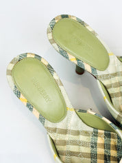Burberry 2024 Sage Green Mews Check Slide Sandals - EU 37