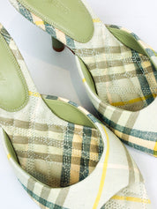 Burberry 2024 Sage Green Mews Check Slide Sandals - EU 37