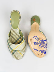 Burberry 2024 Sage Green Mews Check Slide Sandals - EU 37