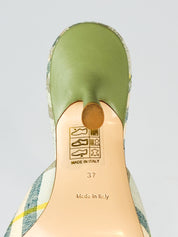 Burberry 2024 Sage Green Mews Check Slide Sandals - EU 37