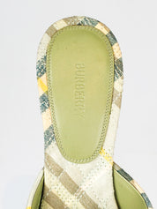 Burberry 2024 Sage Green Mews Check Slide Sandals - EU 37