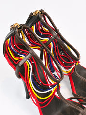 Vicini by Giuseppe Zanotti 2000s Multicolor Beaded Cage Sandals - EU 37
