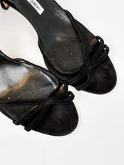 Manolo Blahnik 2000s Black Strappy Slingback Sandals - EU 40.5