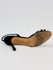 Manolo Blahnik 2000s Black Strappy Slingback Sandals - EU 40.5