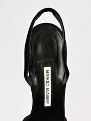 Manolo Blahnik 2000s Black Strappy Slingback Sandals - EU 40.5
