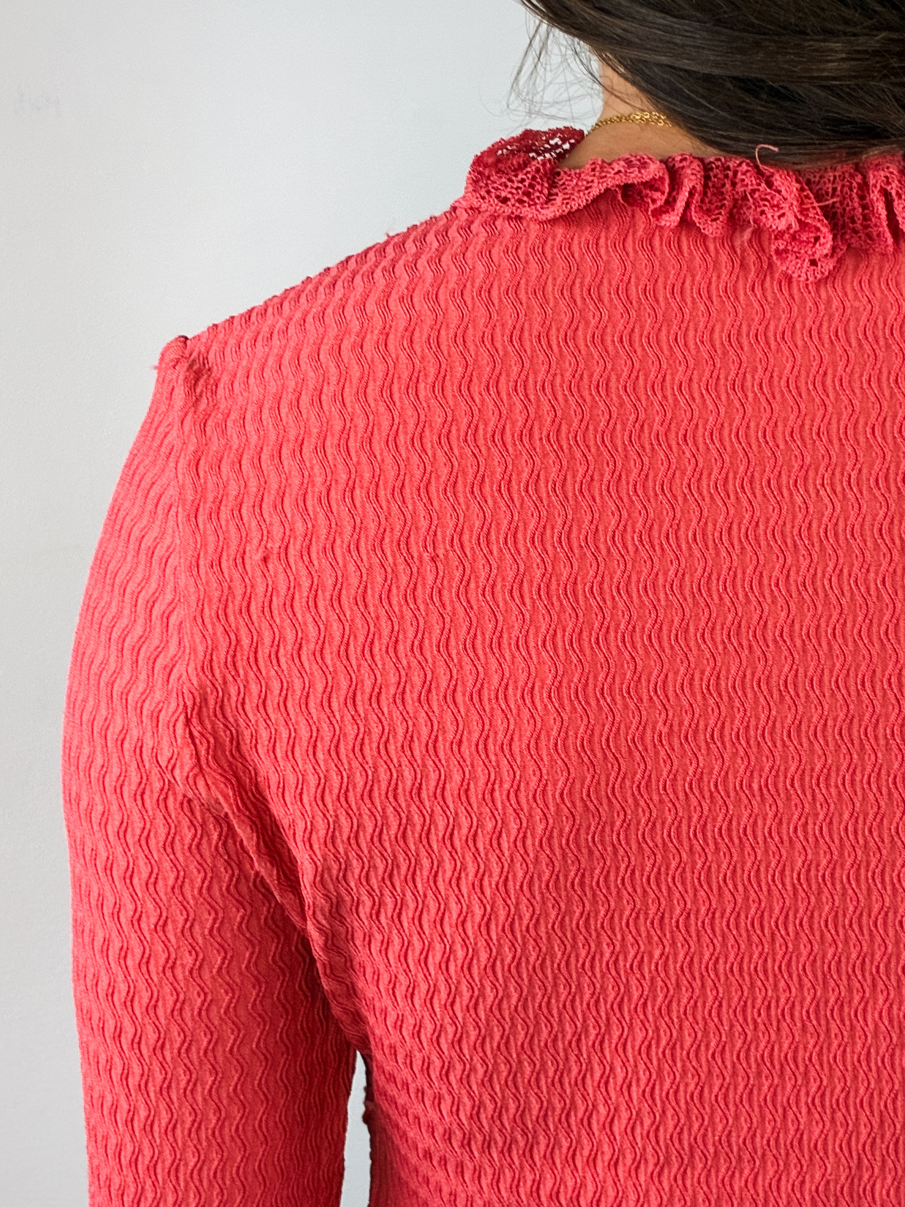 Class Roberto Cavalli 2000s Coral Perforated Leather Crochet-Trim Jacket - M
