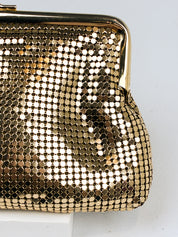 2000s Gold Metal Mesh Kiss-Lock Mini Clutch