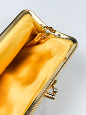 2000s Gold Metal Mesh Kiss-Lock Mini Clutch