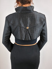 Celyn b. 2000s Black Diamond Jacquard Cropped Bolero - XS/S