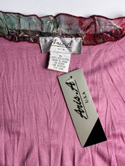Aris A. 2000s Raspberry Crushed Velvet Tiered Boho Dress + Jacket Set - M/L