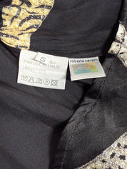 Roberto Cavalli FW 2002 Metallic Cheetah Print Silk Tie-Front Blouse - S/M