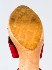 Just Cavalli 2000s Red Croc-Embossed Platform Sandals - EU 36