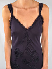 Per Una 2000s Purple Embellished Chiffon Dress - S/M