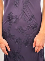 Per Una 2000s Purple Embellished Chiffon Dress - S/M