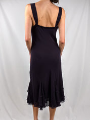 Per Una 2000s Purple Embellished Chiffon Dress - S/M
