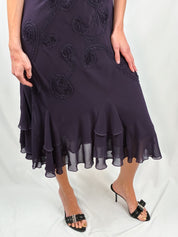 Per Una 2000s Purple Embellished Chiffon Dress - S/M