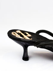 Alberto Venturini Black Pony Hair Heart Sandals - EU 36