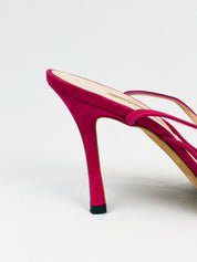 Carlo Alberto 2000s Fuchsia Suede Ankle-Wrap Sandals - EU 38.5