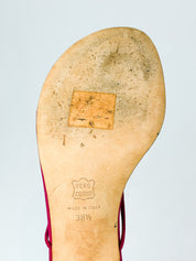 Carlo Alberto 2000s Fuchsia Suede Ankle-Wrap Sandals - EU 38.5