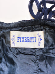 Fioretti 2000s Navy Beaded Lace Fishtail Midi Dress - XS/S