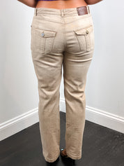 Burberry London 2000s Stone Mid Rise Flap Pocket Jeans - W33