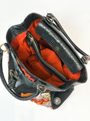Just Cavalli 2000s Black Beaded Paisley Tote Bag