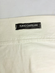 Flavio Castellani 2000s Cream Gold Sequin Cowl Draped Tank Top - S/M