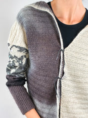 Sportmax 2000s Mohair Ombré Hooded Tie Front Cardigan - S-L
