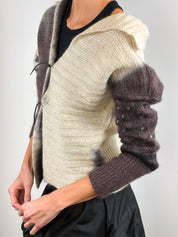 Sportmax 2000s Mohair Ombré Hooded Tie Front Cardigan - S-L