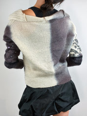 Sportmax 2000s Mohair Ombré Hooded Tie Front Cardigan - S-L