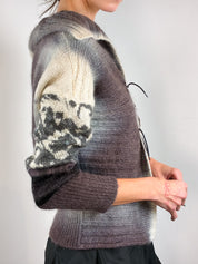 Sportmax 2000s Mohair Ombré Hooded Tie Front Cardigan - S-L
