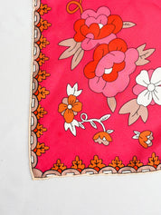 Nina Ricci Pink Whimsical Garden Print Silk Scarf