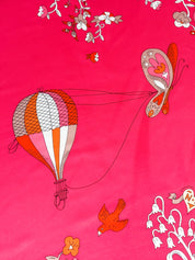 Nina Ricci Pink Whimsical Garden Print Silk Scarf