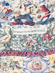 Moschino Cheap and Chic 1990s Popeye and Olive Oyl Tapestry Scarf