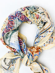 Moschino Cheap and Chic 1990s Popeye and Olive Oyl Tapestry Scarf