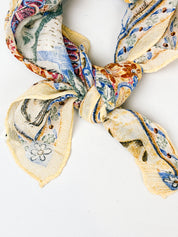 Moschino Cheap and Chic 1990s Popeye and Olive Oyl Tapestry Scarf