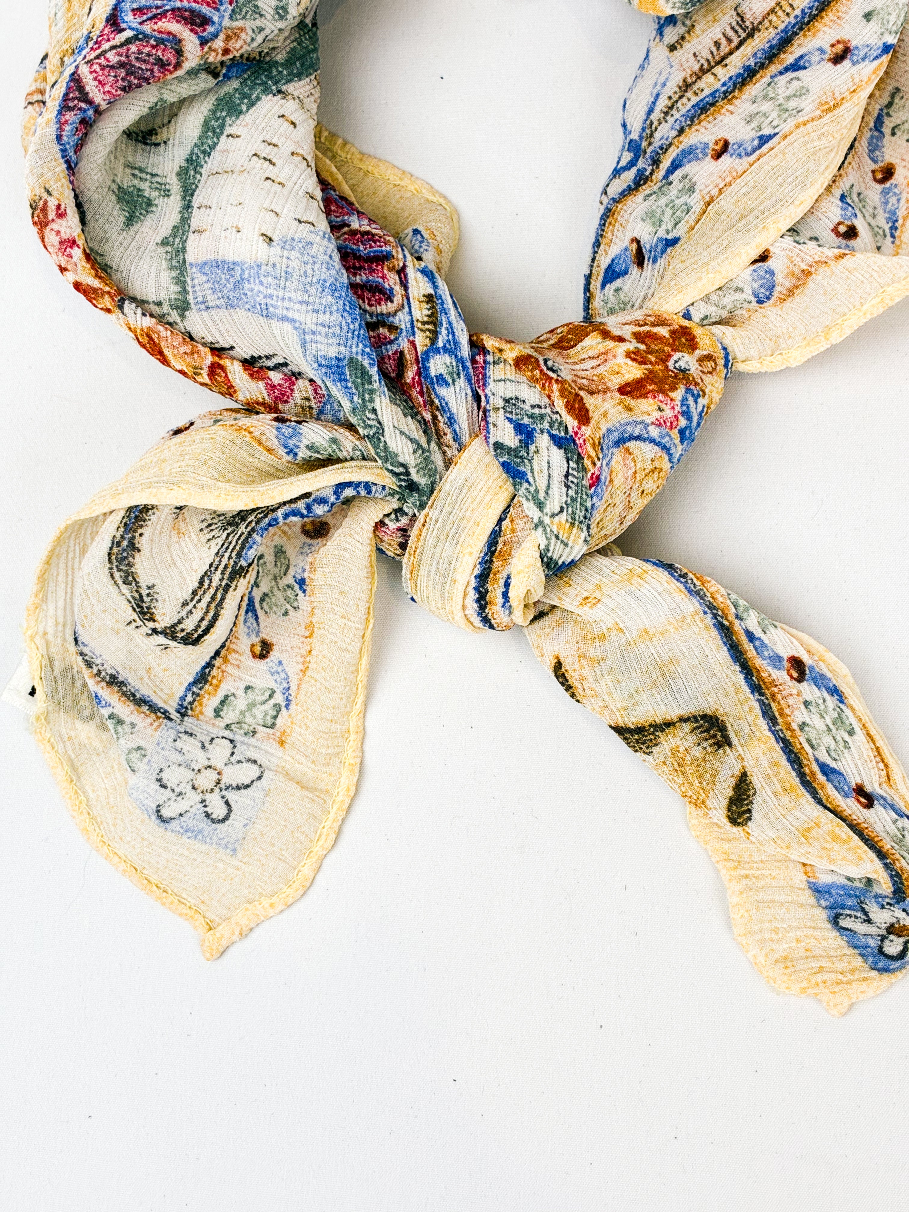 Moschino Cheap and Chic 1990s Popeye and Olive Oyl Tapestry Scarf