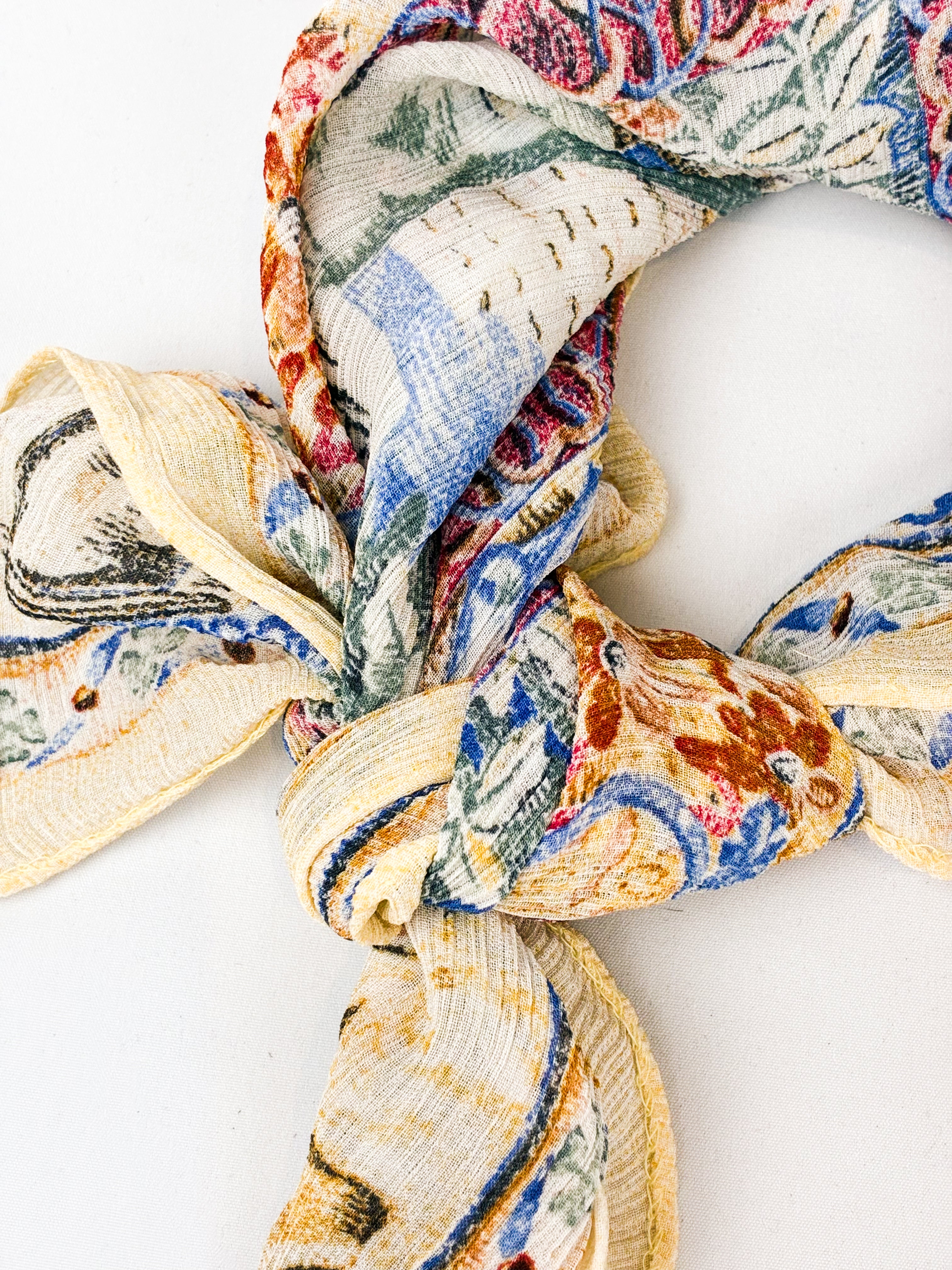 Moschino Cheap and Chic 1990s Popeye and Olive Oyl Tapestry Scarf