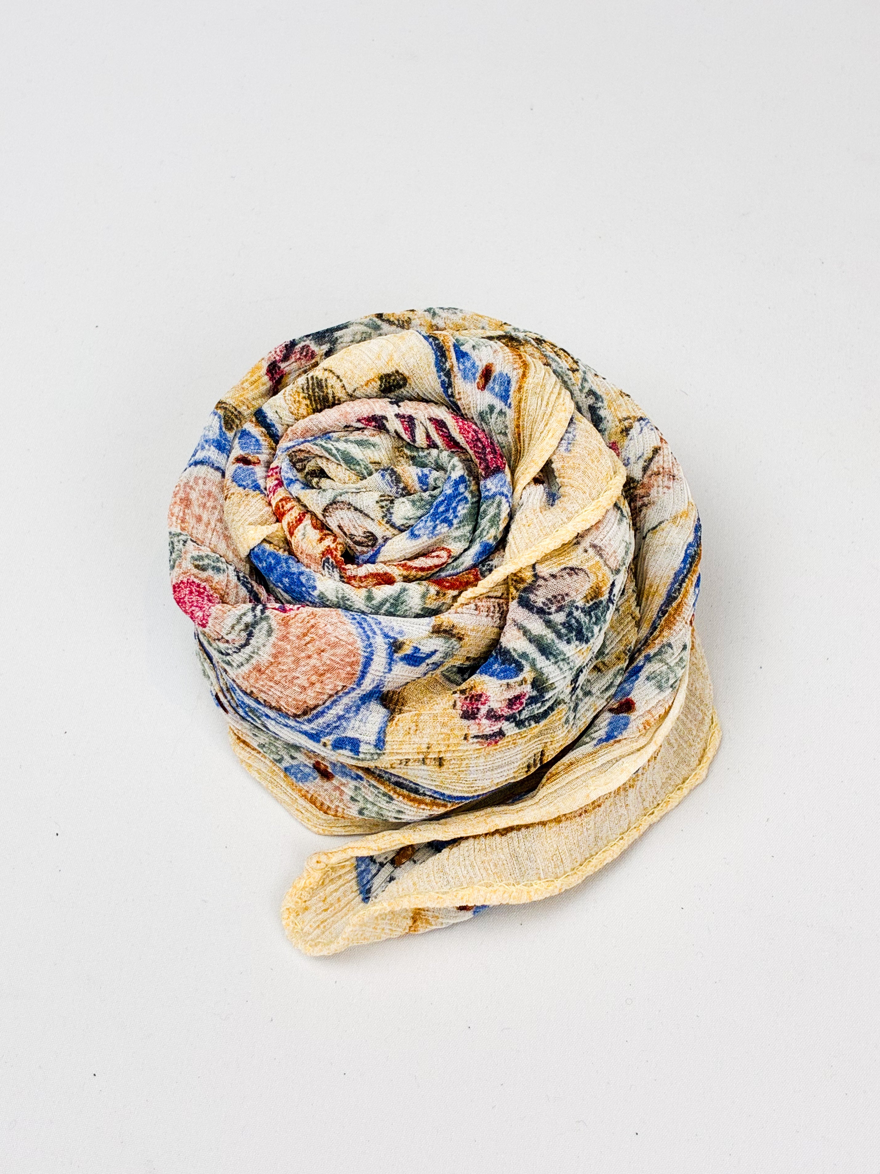 Moschino Cheap and Chic 1990s Popeye and Olive Oyl Tapestry Scarf