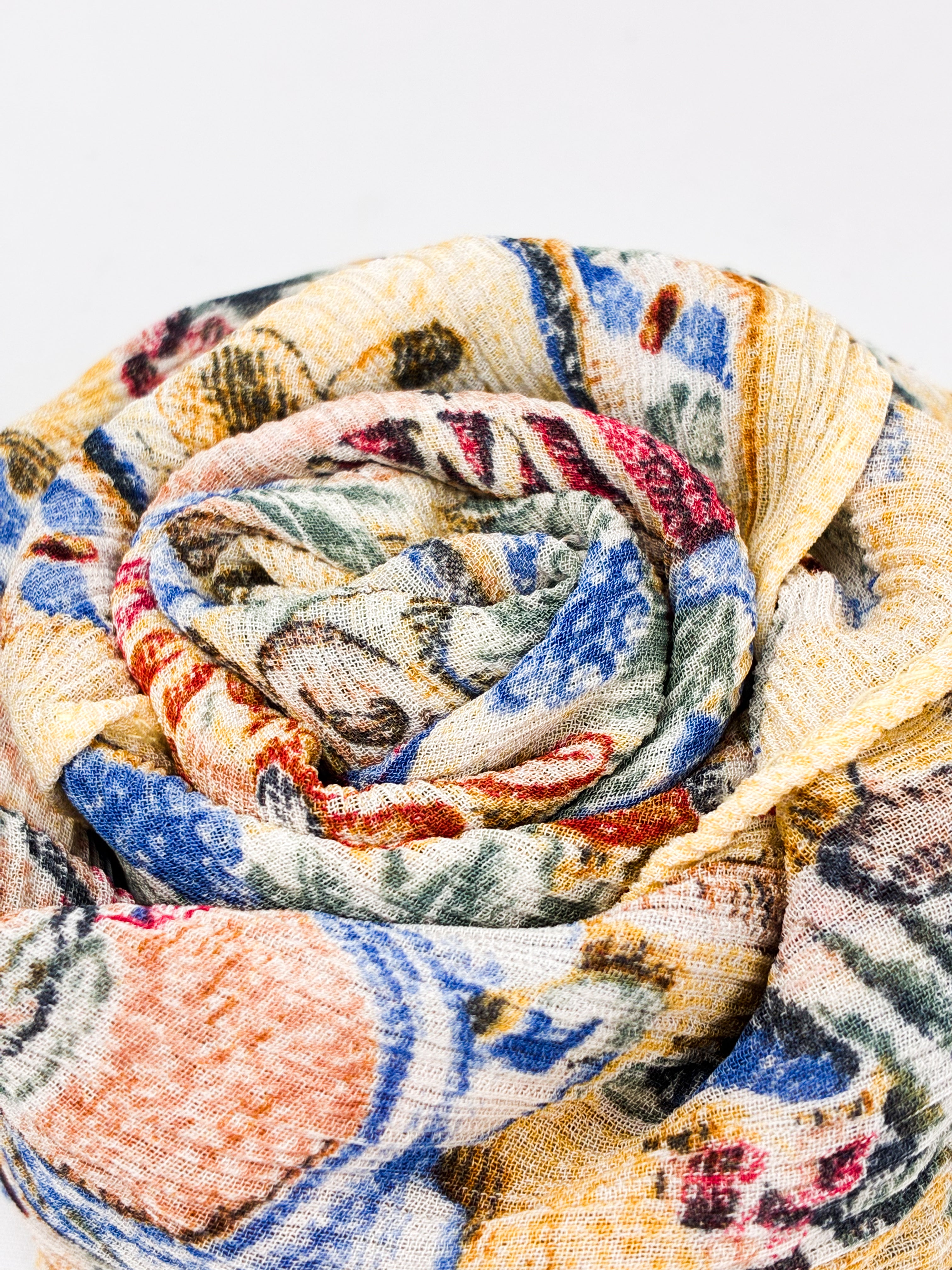 Moschino Cheap and Chic 1990s Popeye and Olive Oyl Tapestry Scarf
