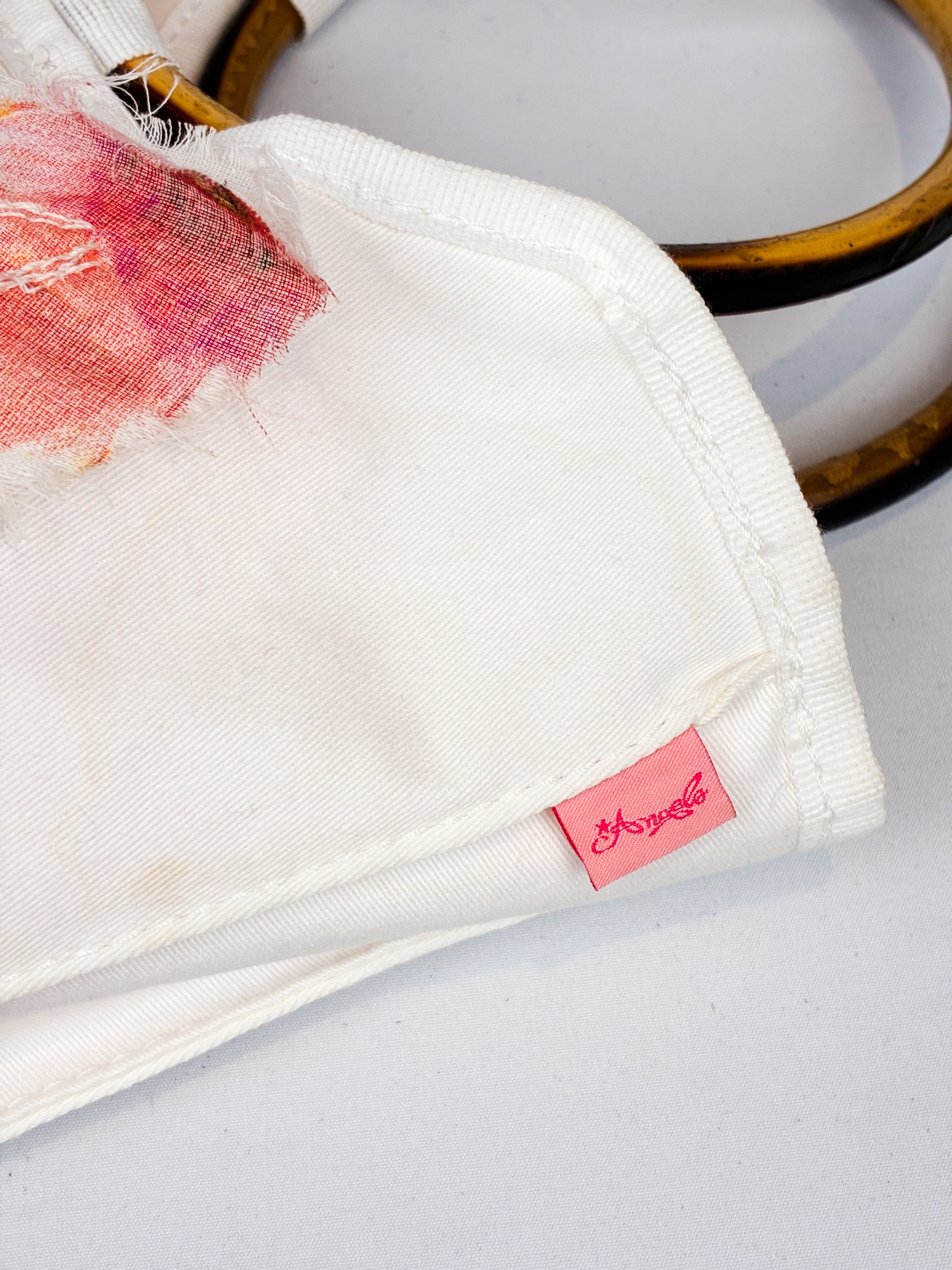 Roberto Cavalli Angels 2000s White Canvas Bag
