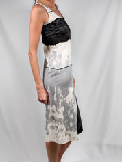 Gianfranco Ferré Studio 2000s Abstract Print Midi Dress - M/L