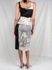 Gianfranco Ferré Studio 2000s Abstract Print Midi Dress - M/L