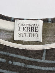 Gianfranco Ferré Studio 2000s Abstract Print Midi Dress - M/L