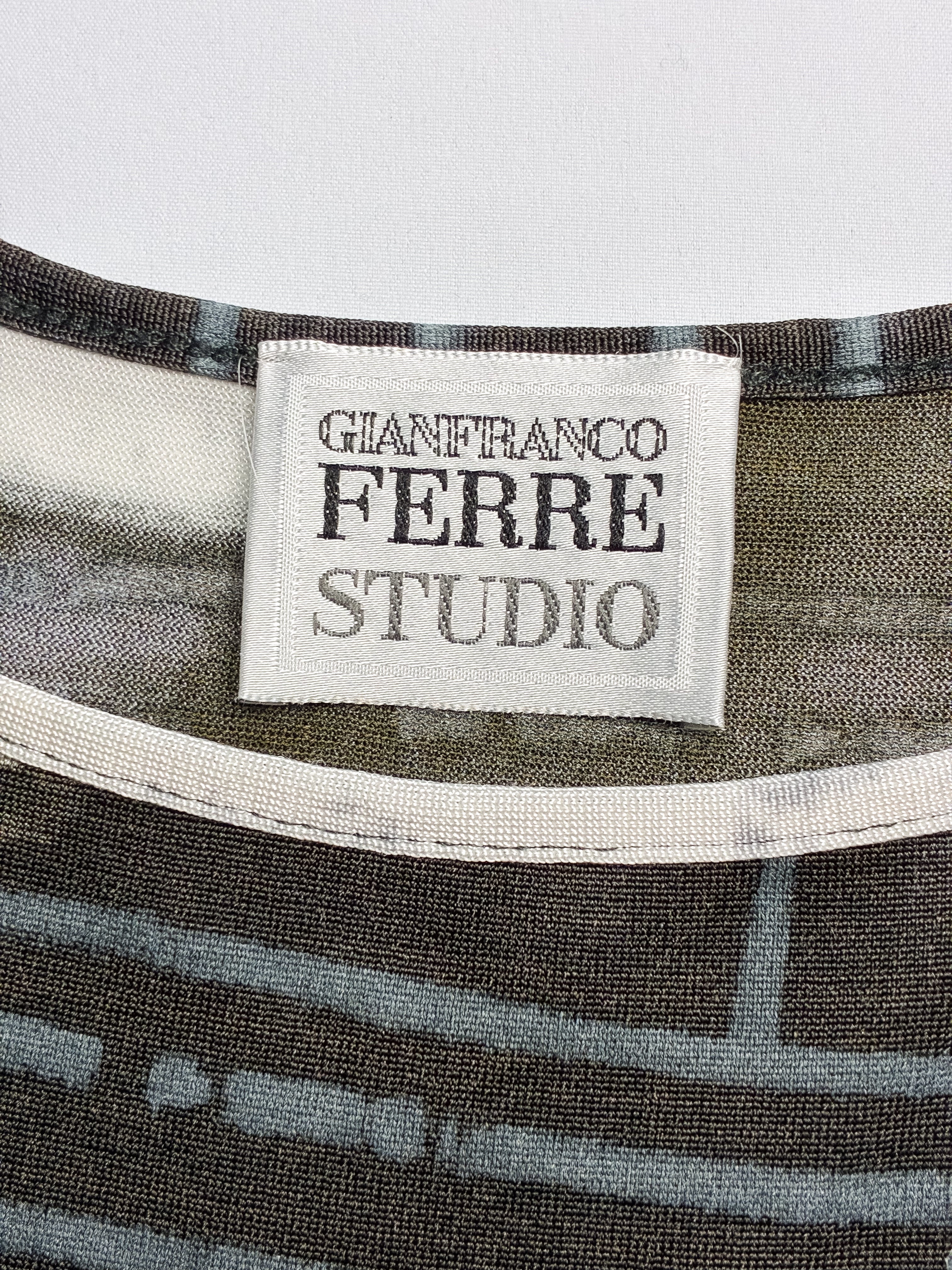 Gianfranco Ferré Studio 2000s Abstract Print Midi Dress - M/L