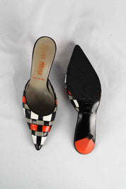 Miu Miu Spring Summer 2001 Checkered Heels - EU 36.5