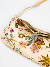 Roberto Cavalli Freedom 2000s Cream Floral Canvas Shoulder Bag
