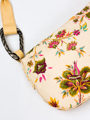 Roberto Cavalli Freedom 2000s Cream Floral Canvas Shoulder Bag