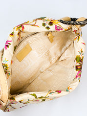 Roberto Cavalli Freedom 2000s Cream Floral Canvas Shoulder Bag