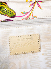 Roberto Cavalli Freedom 2000s Cream Floral Canvas Shoulder Bag
